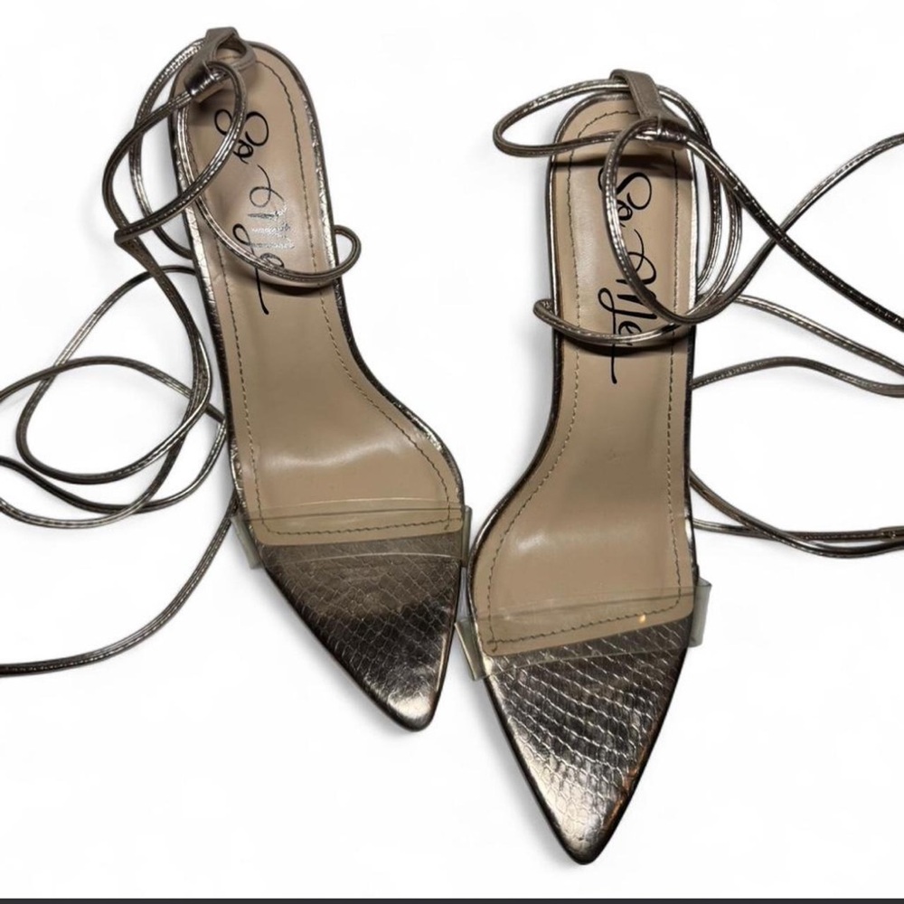 So Me Metallic Rose Gold Strappy Heels